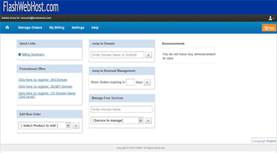 Domain Control Panel