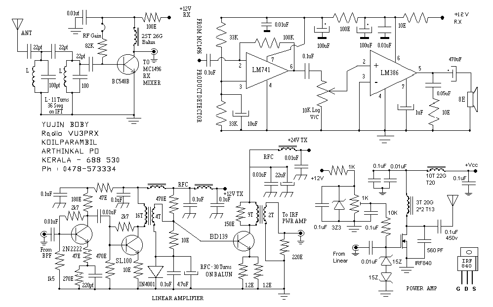Circuit Diagram of 7MHz SSB Ham Radio Transceiver - Part 2